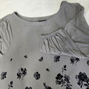 J. Jill Wearever Collection Womens 3X Gray Floral Jersey Tunic Top Boho Comfy